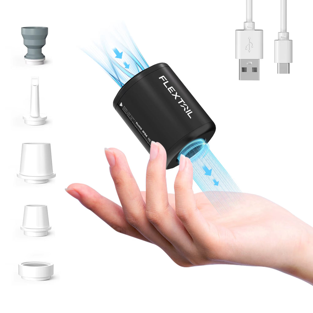 FLEXTAIL TINY PUMP 2 / 2X - 4Kpa Electric Air Pump, Portable Camping Pump for Air Beds Sleeping Pads Pool Floats Vacuum Bags