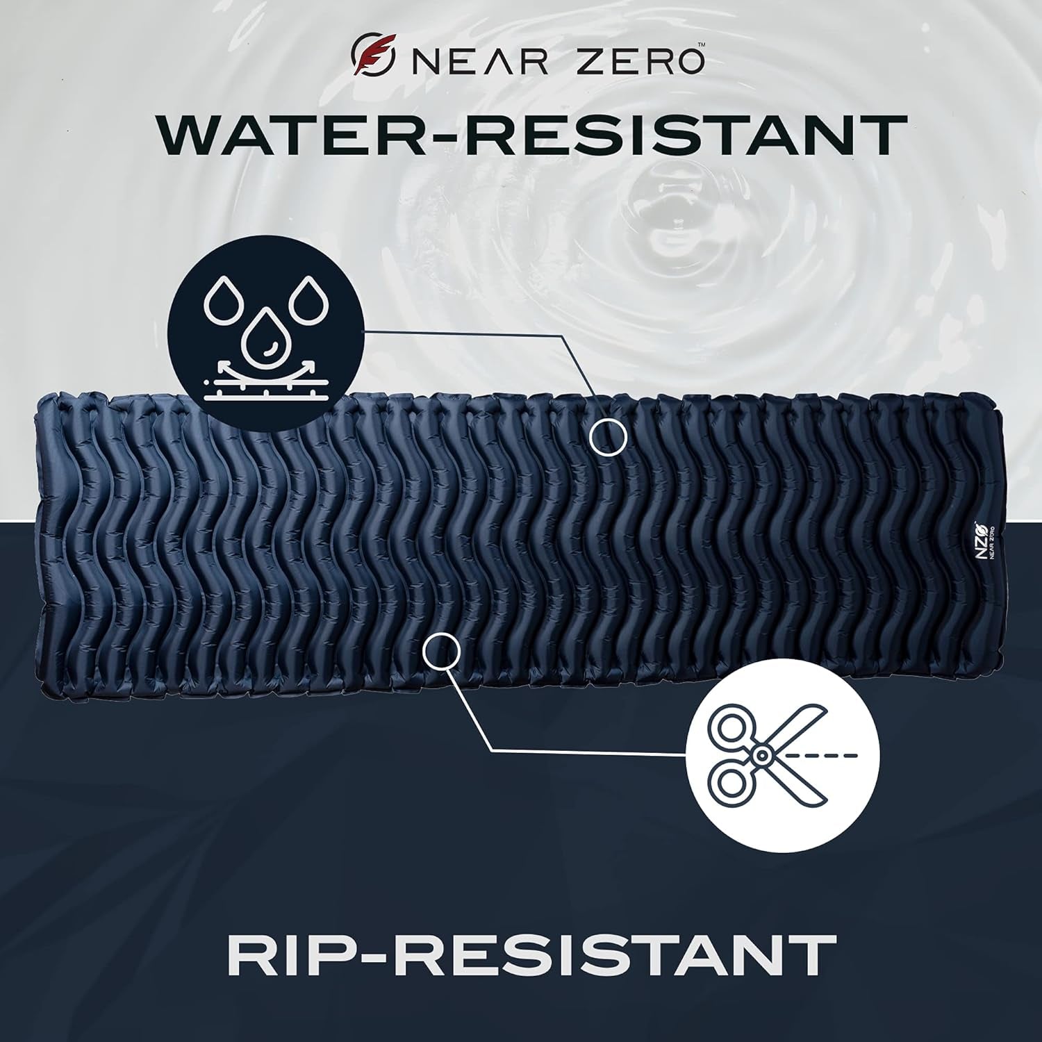 Ultralight Inflatable Sleeping Pad – Compact 14.5 Oz Air Pad 2" Thick, Quick Inflate with 11 Breaths, Durable Rip-Resistant Nylon – Ideal for Backpacking & Warm Weather, Blue