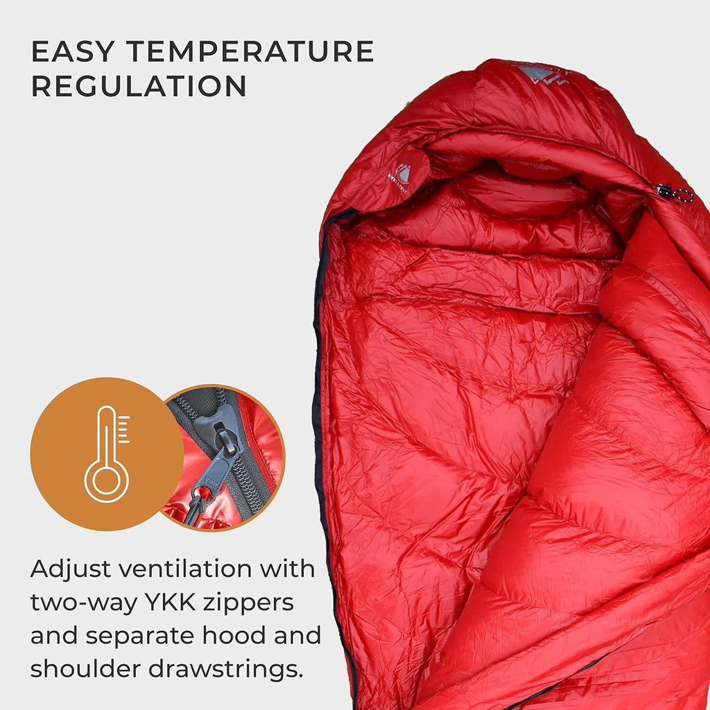 Quandary 15°F Cold Weather Mummy Hiking & Backpacking Sleeping Bag - Duck down 650 FP 3 Season Sleeping Bags for Adults - Ultralight with Compression Stuff Sack