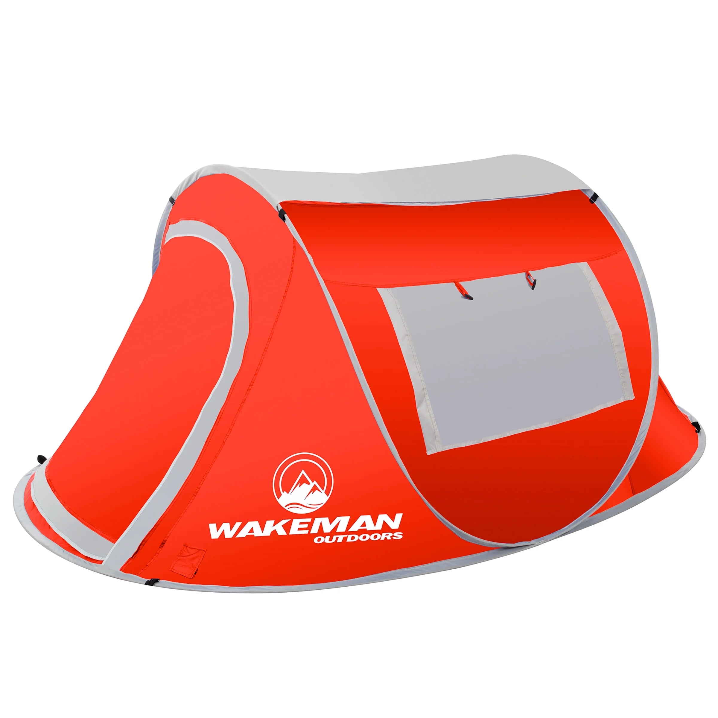 Pop-Up Tent 2 Person, Water Resistant Barrel Style Tent for Camping with Rain Fly and Carry Bag, Sunchaser 2-Person Tent by  Outdoors (Red)