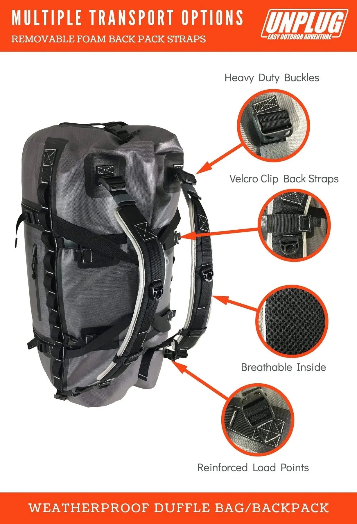 110L Ultimate Waterproof Adventure Duffel Bag