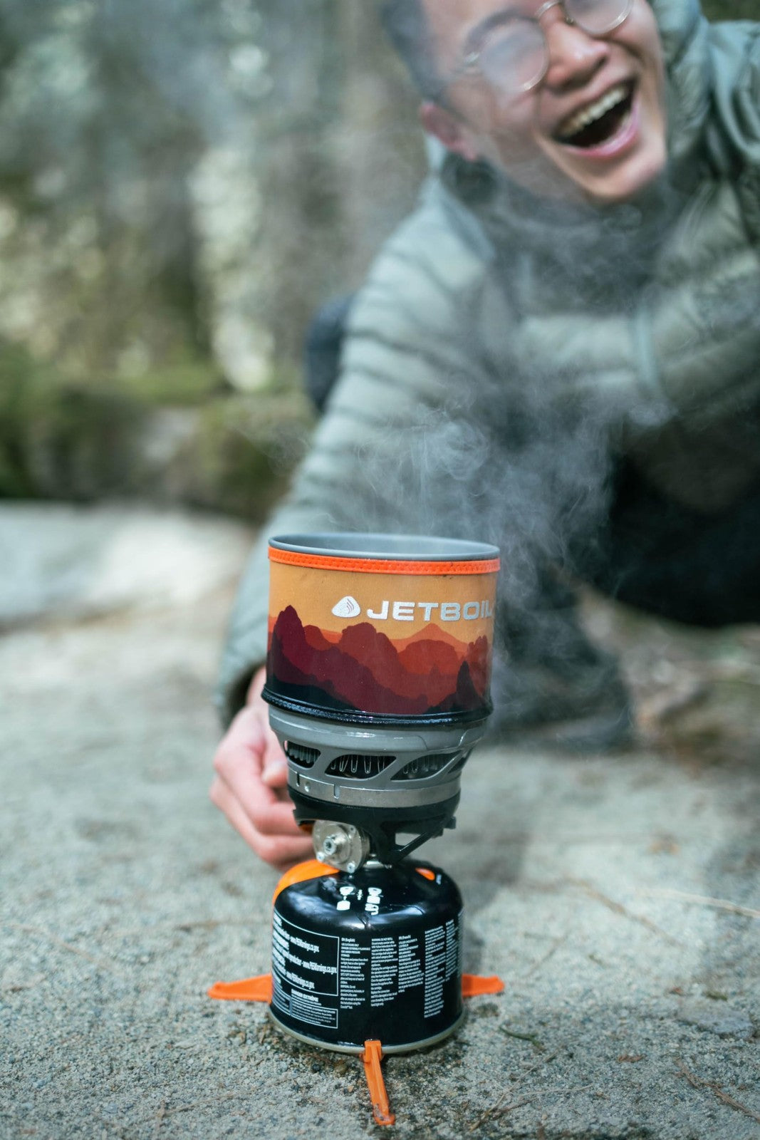 Jetboil Minimo Portable Stove Sunset Cooking System for Camping and Backpacking