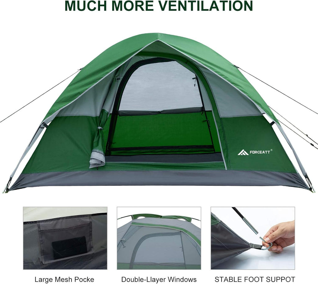 Tent for 1-2 Person Pu3000Mm Water Resistance Camping Tent Lightweight Tent with Vestibule Suitable for Camping Hiking Scout Easy Setup