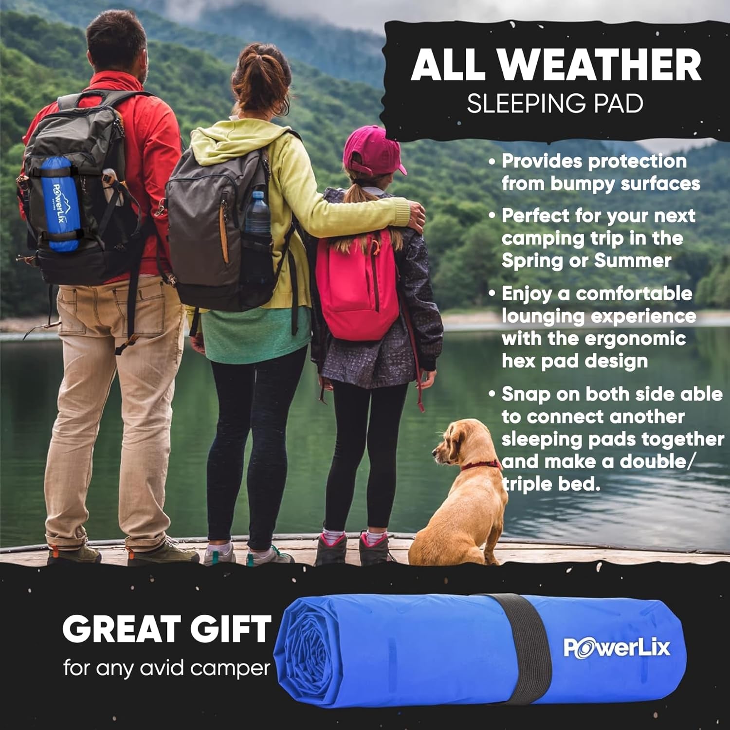 Camping Sleeping Pad - Ultralight Inflatable Camping Mattress Sleeping Mat for Backpacking, Hiking, Compact Lightweight Sleeping Pad for Camping, Inflation Bag/Repair Kit Included