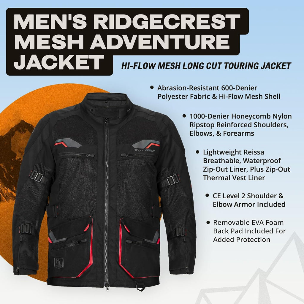 Men'S Ridgecrest Mesh Adventure Motorcycle Jacket
