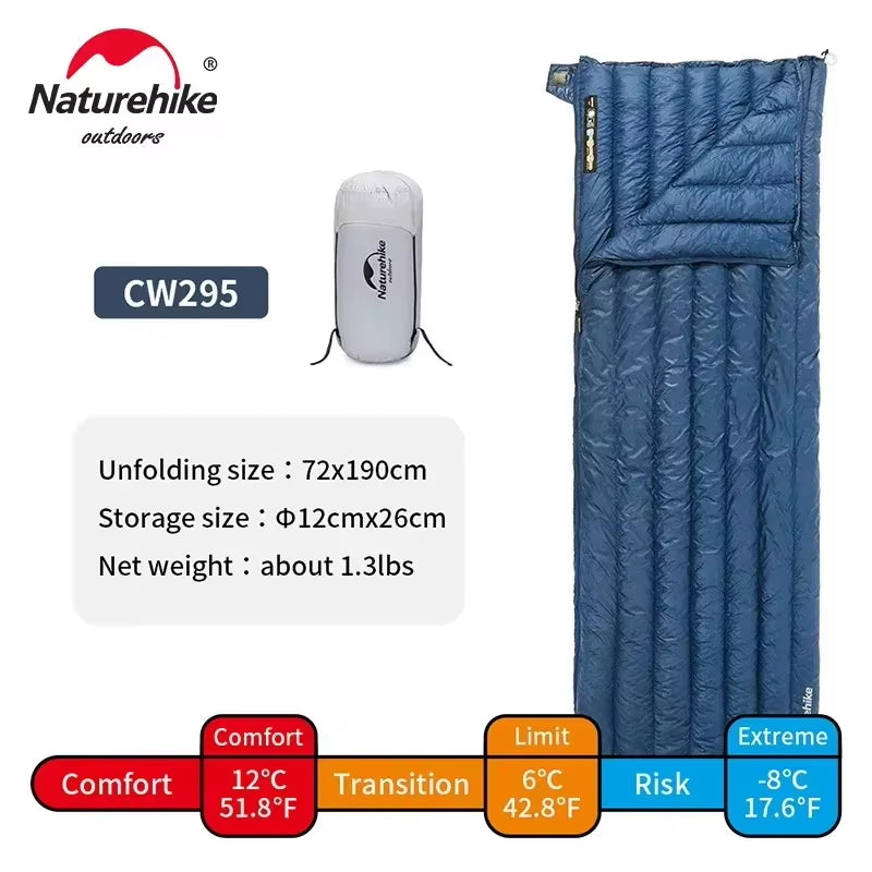 CW280 Sleeping Bag Ultralight Duck down Sleeping Bag Spring Travel Sleeping Bags CWM400 Hiking Camping Sleeping Bag