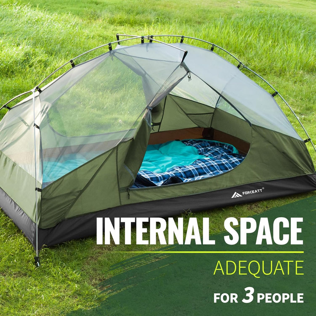 Tent for 2 and 3 Person Is Waterproof and Windproof, Camping Tent for 3 to 4 Seasons,Lightweight Aluminum Pole Backpacking Tent Can Be Set up Quickly,Great for Hiking