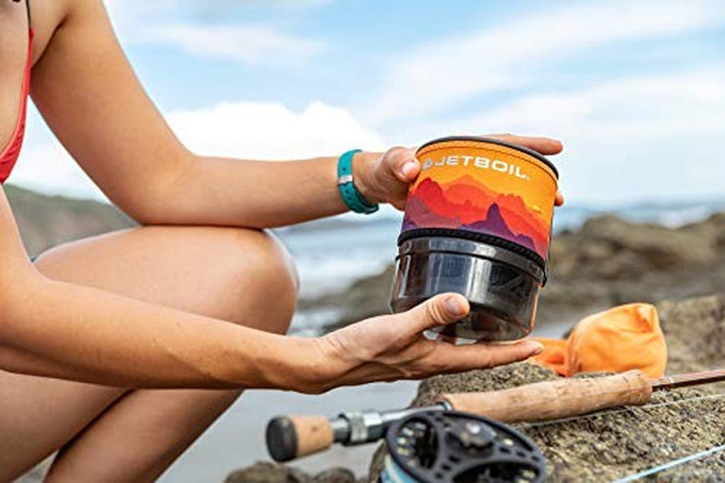 Jetboil Minimo Portable Stove Sunset Cooking System for Camping and Backpacking